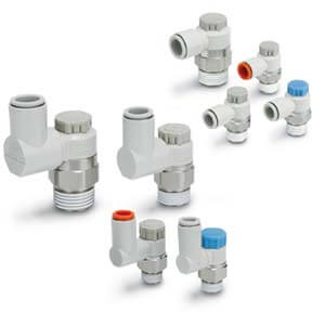 AS3201F-03-08SA - Regolazione di flusso raccordo istantaneo gomito bloccabile  3/8" tubo Ø8mm SMC