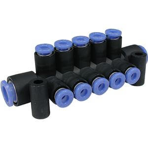 KM11-04-08-6 - Serie manifold raccordi istantanei tubo Ø8 attacco Ø6 - box 5 pezzi SMC