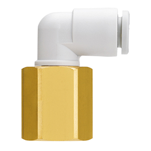 KQ2LF06-02A - Raccordo istantaneo a gomito femmina tubo Ø esterno 6 attacco 1/4" ottone - box 10 pezzi SMC