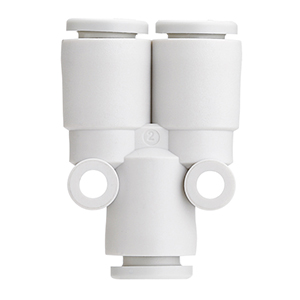 KQ2U06-00A - Raccordo istantaneo intermedio a "Y" bianco Ø6mm - box 10 pezzi SMC