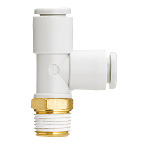 KQ2Y12-U02A - Raccordo istantaneo d'estremità a  "T" tubo Ø esterno 12 attacco 1/4" ottone - box 5 pezzi SMC